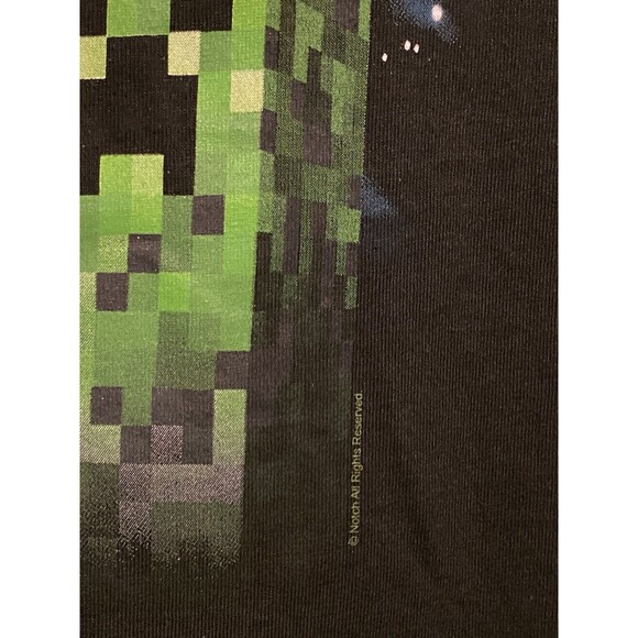 Minecraft Shirt Boys Girls Youth Sz L Creeper Face SS T-Shirt Tee Game Gift EUC - Picture 5 of 5
